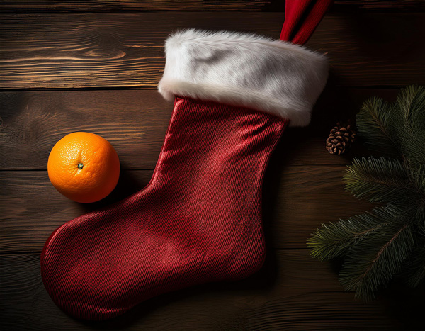 Christmas Stocking and Orange